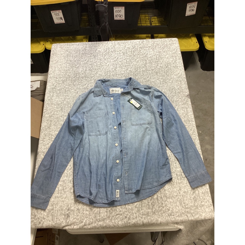 Alpine Design Mens M Chambray Shirt Medium‎ Wash Denim ADM15310 Long Sleeve New